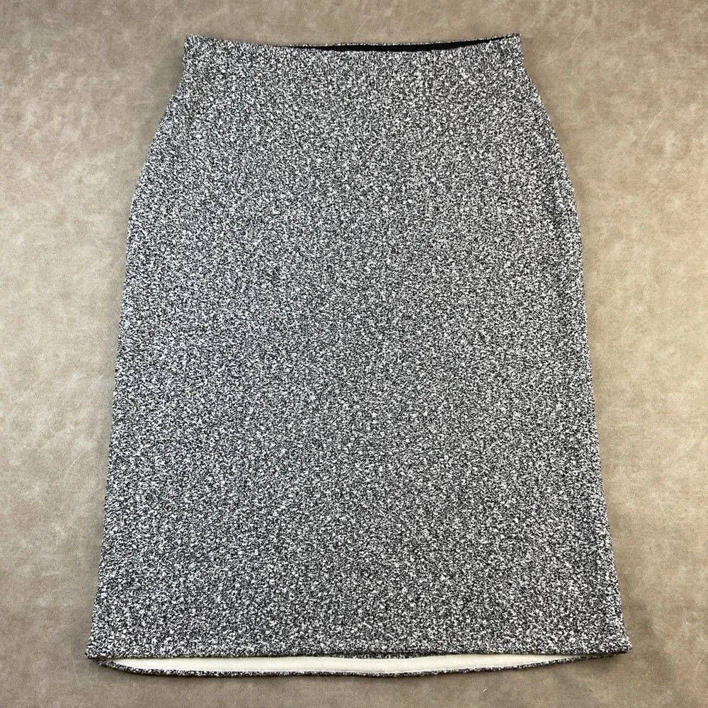 Tory Burch‎ Tweed Pencil Skirt Black Truffle Elastic Waist Knit Women Sz XL NWT